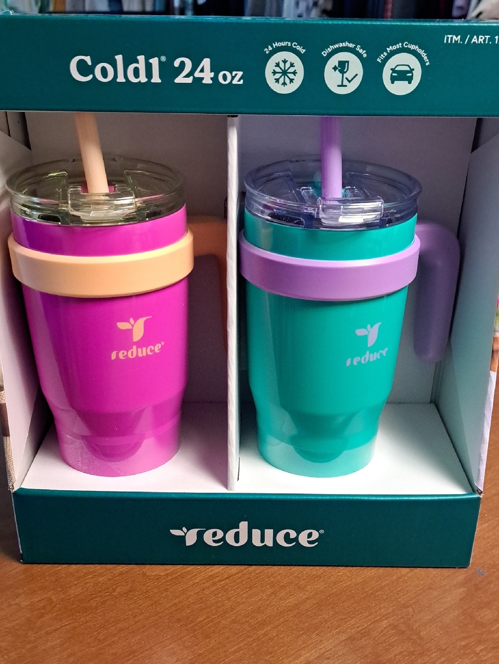 reduce® 24oz Insulated Tumbler - Pink and Teal